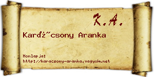 Karácsony Aranka névjegykártya