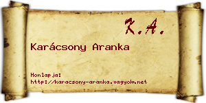 Karácsony Aranka névjegykártya