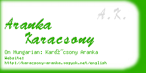 aranka karacsony business card